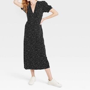 A New Day Black/White Midi Dress